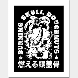 Flaming Skull Donut Shop Posters and Art